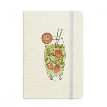 Imagem de Caderno com estampa de suco de fruta de morango, capa dura oficial, diário clássico