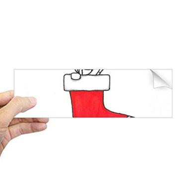 Imagem de DIYthinker Adesivo retangular para para-choque Horus com flores de trenó e folha de Natal