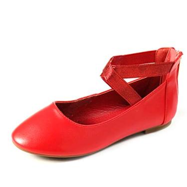 Imagem de Nova Utopia Sapatilha infantil para meninas com tira no tornozelo, Nf316b - Red, 11 Little Kid