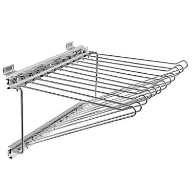 Imagem de Calceiro Deslizante para Closet Guarda Roupas 38x46x2cm 12 Varetas Aramado Cromado Tubular Schmitt