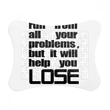 Imagem de Lose Weight Eslogan inglês letra preta moldura decoração quebra-cabeça ornamento