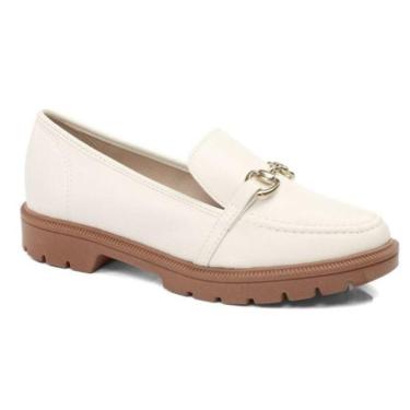 Imagem de Sapato Feminino Beira Rio Mocassim Tratorado Recortes Fivela