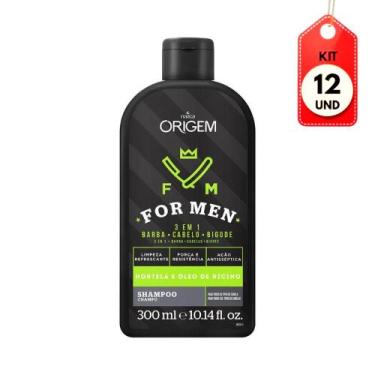 Imagem de Kit C/12 Origem For Men 3 Em 1 Shampoo 300ml