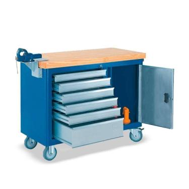 Imagem de Bancada Móvel Com Tampo De Pinus 40mm E Suporte Para Morsa 500 Cmb