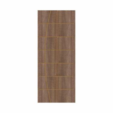 Imagem de Folha de Porta de Madeira 210x92cm Espessura 3,5cm MMC Eucaplac Frisada Tivoli Eucatex Noce Ebano