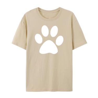 Imagem de Camisetas unissex com estampa de pegadas de urso premium para uso casual, Arena, XXG