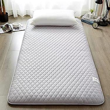 Imagem de Colchão dobrável japonês Tapete futon duplo adulto dormitório estudantil conforto portátil macio e respirável tapete futon tatami colchão de hóspedes para acampamento doméstico, cinza 4,5 cm