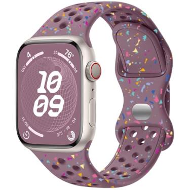 Imagem de Pulseira esportiva de silicone compatível com Apple Watch séries 11/10/9/8/7/6/5/4/3/2/1 Ultra