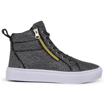 Imagem de Botinha Feminina Cano Alto Fitness com Zíper Estilo Brilhante para Seus Treinos (Preto, BR, Adulto, Numérico, 38)