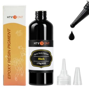 Imagem de HTVRONT Pasta de pigmento de resina preta – 170 g Pigmento de resina opaca, mais concentrado e fácil de misturar corante epóxi preto para colorir resina, mesas, copo, células, laços