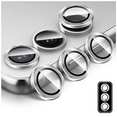 Imagem de Kucheed Protetor de lente de câmera para Samsung Galaxy A25, anéis individuais de liga de alumínio de alinhamento automático, adesivo de filme protetor de tela de vidro temperado 9H