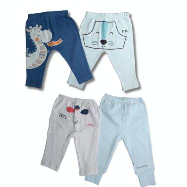 Imagem de Kit com 2 Mijão Calça para Bebê Menino Bicho Molhado Sortidos, Pé Reve