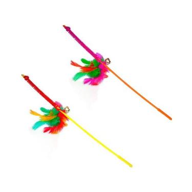 Imagem de Brinquedo Chalesco Varinha com Pena e Guizo - Cores Sortidas