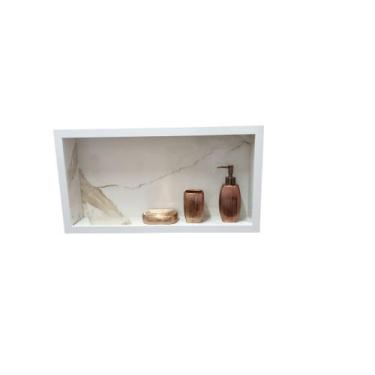 Imagem de Nicho Banheiro Porcelanato  30x50x11 Borda De Alumínio. - Belo Nicho