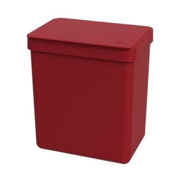 Imagem de Lixeira Single 2,5 Lt 16,4 X 11,8 X 18,5 Cm - Vermelho Bold - Coza Uti
