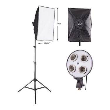 Imagem de Kit Soft Box Estúdio 50X70Cm Suporte 4 Lâmpada Contínua E27 - Geral