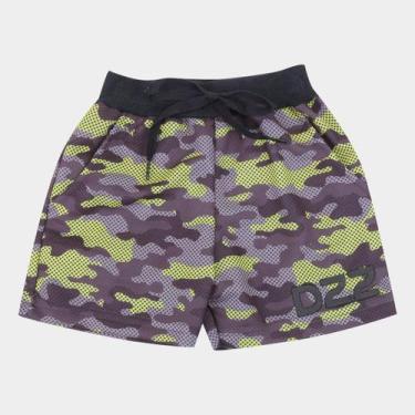 Imagem de Bermuda Moletom Infantil Duzizo Camuflada Masculina, Preto, 1A