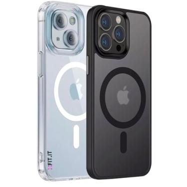 Imagem de Capa Case Magnética Compatível com Magsafe para Apple iPhone 13 14 15 16 (Preto, iPhone 13 Pro Max)