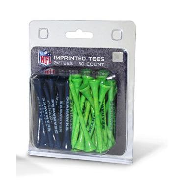 Imagem de Team Golf NFL Seattle Seahawks Pacote com 50 camisetas de golfe de 6 cm, pacote com 50, tamanho regulamentar, várias cores de times