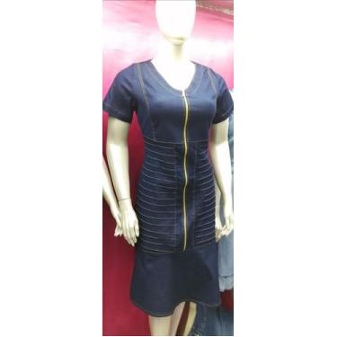 Imagem de Vestido Jeans com lycra p. M. G. GG. 48.50.52 - Samira modas SM 