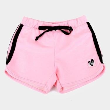 Imagem de Shorts Moletinho Infantil Pulla Bulla Listras Lateral Feminino