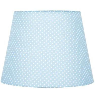 Imagem de Cúpula de Abajur Tecido Azul Bolinha 20x16cm - MARRYLUZ