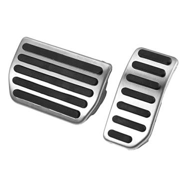 Imagem de X AUTOHAUX 2 peças de capa de pedal de freio acelerador a gás para Volvo XC60 2010-2017 prateado
