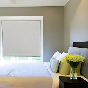 Imagem de Persiana Rolo Screen Bege 140 (L) x 220 (A) Cortina Solar Sacada Varanda C/ Kit Instalação 1,40x2,20