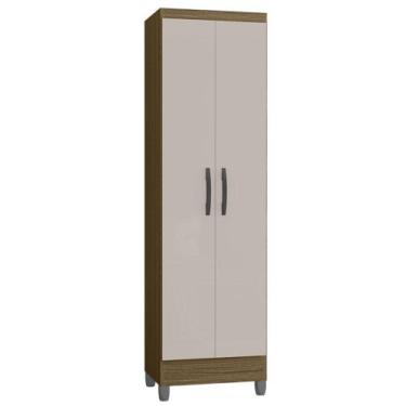 Imagem de Armário Multiuso 52cm 2 Portas Muniz P11 Castanho/Off White - Mpozenat