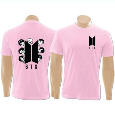 Imagem de Camiseta Básica K-pop BTS 100%Algodão - Urban Vibes, Rosa, PP