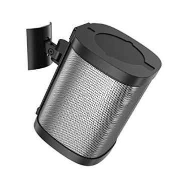 Imagem de Suporte de teto e suporte de parede para Sonos One, One SL, Play 1, ajuste de inclinação e giro do alto-falante compatível com um SL, One, Play: 1 suportes de montagem, preto