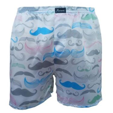 Imagem de Cueca Samba-Canção Mustache Branca - 191-032 - Naturali, Branco, M