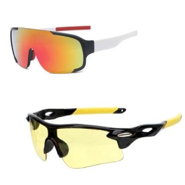 Imagem de Kit 2 Óculos de Sol Ciclismo Esportivo + Lente Visão Noturna - PENDULA