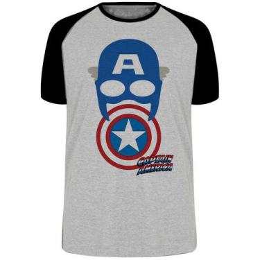Imagem de Camiseta Capitão América  Máscara Escudo Blusa Plus Size extra grande 