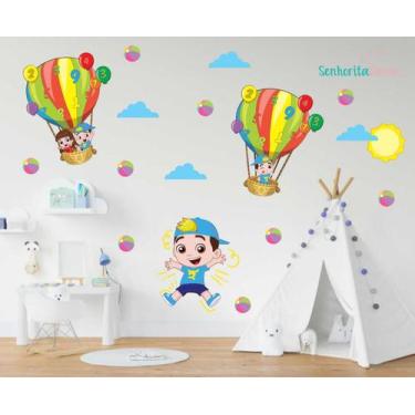 Imagem de adesivo de parede quarto infantil luccas neto youtuber balão - Senhori