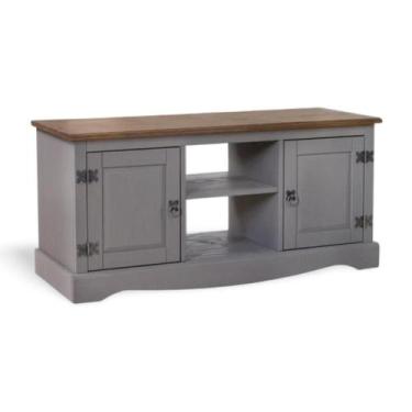 Imagem de Rack para Sala TV de Madeira 2 Portas 1 Prateleira Boho Cor Natural e 