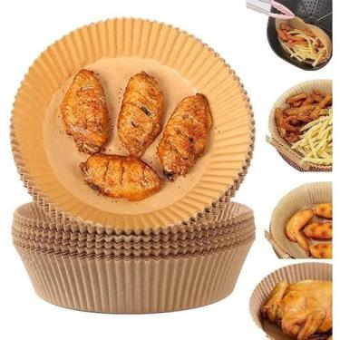 Imagem de Kit 200 Formas Antiaderentes Air Fryer 16cm - Bege - Compre Já Fácil