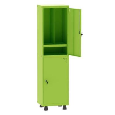 Imagem de Armário Guarda Volume Locker Roupeiro Insalubre 1 Vão 02 Portas Com Pr