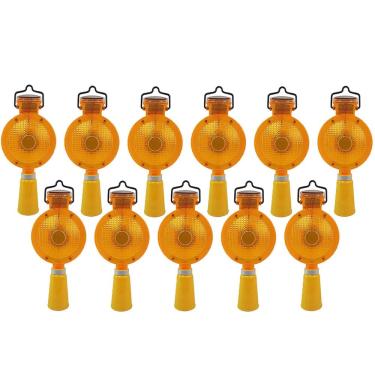 Imagem de Sinalizador Viario Solar Cone Kit 11 Uni Sinalizaçao Rodovia Rua Estrada Rua Iluminaçao