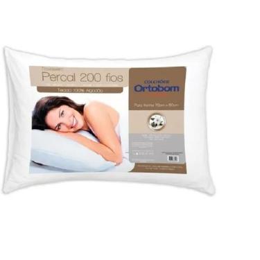 Imagem de Travesseiro Ortobom Percal 200 Fios 50x70 Cm 100% Algodão