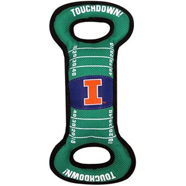 Imagem de Pets First Brinquedo para cães de campo de futebol NCAA com apito – Illinois Fighting Illini – para rebocar, jogar e buscar. – Brinquedo de PET resistente e durável