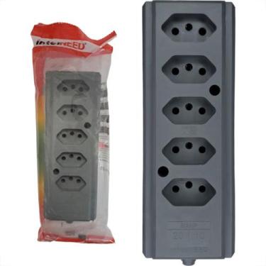 Imagem de Tomada Barra Interneed 2P+T. Cinza 20A. Quintupla