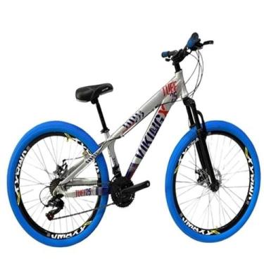Imagem de viking Prata azul Tuff25/30 do grau cambio Shimano rodas vmaxx pneucol