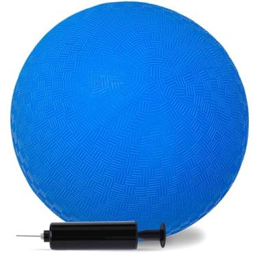 Imagem de LovesTown Bola de playground com bomba de ar, bola inflável Dodge Ball de 21,6 cm, bola de handebol, bolas sem picadas, para crianças, jogos de bola, academia, acampamentos, exercícios de ioga,