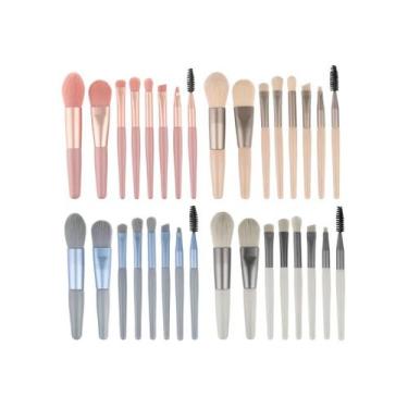 Imagem de Kit 8 Peças Combo De Pincéis De Maquiagem Com Case Transparente Para V