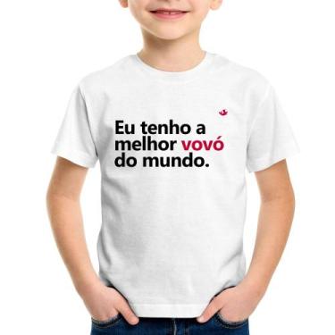 Imagem de Camiseta Infantil Eu tenho a melhor vovó do mundo - Foca na Moda, Bran