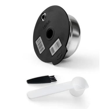 Imagem de YUYUEMI Copo de cápsulas de aço inoxidável, filtros de café recarregáveis, cápsulas de café reutilizáveis para máquina de café Bosch Series (180 ml)