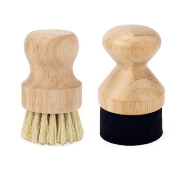 Imagem de Tábua de corte, aplicador de cera de óleo e conjunto de escovas, madeira com fibra de sisal e esponja aplicador de cera de óleo mineral, bloco de açougueiro, aplicador de cera para blocos de