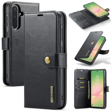 Imagem de DG.MING 2 em 1 Capa carteira magnética destacável de couro para Samsung Galaxy A56 5G, capa flip com 3 compartimentos para cartão, 1 compartimento oculto para dinheiro, suporte flip e capa de telefone