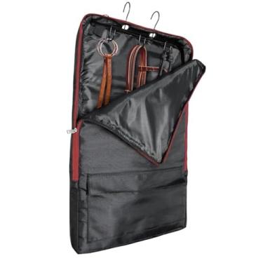 Imagem de Asooll Bolsa de freio de cavalo, bolsa de freio/frente única com suporte de 3 garras, bolsa de transporte para cavalos, bolsa de arreio de cavalo, bolsa de freio com ganchos para armazenamento de